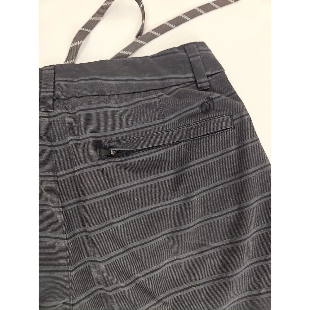 Hang Ten Mens Sz 32 Gray Black Plaid Board Shorts Swim Trunks Surf Hybrid